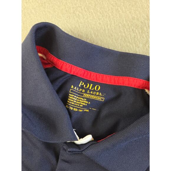 Polo Ralph Lauren Men's XL Navy Red Colorblock Big Pony Performance Polo - Picture 3 of 8